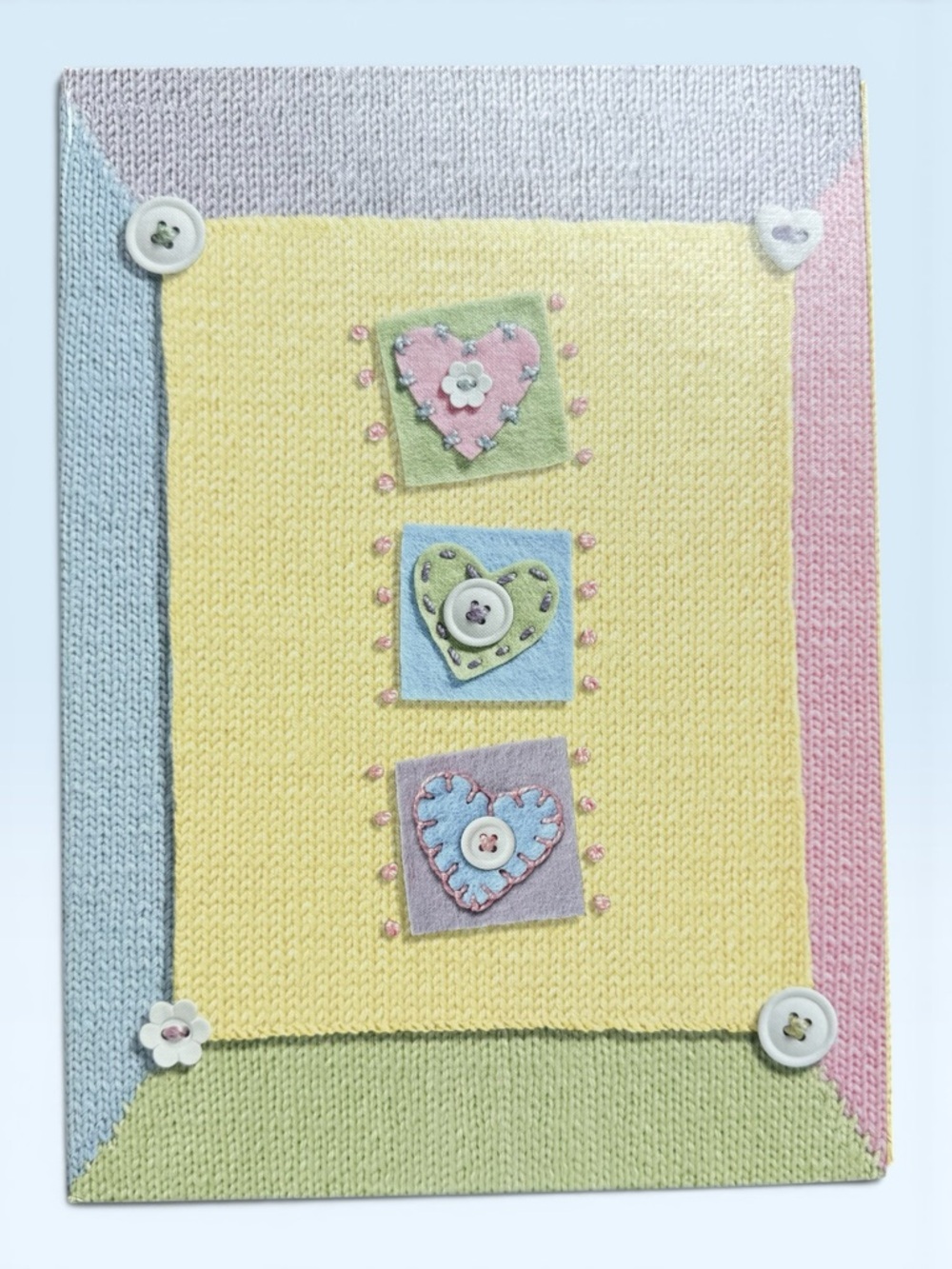 Vintage Hallmark Stories Pastel Quilted Hearts Photo Album